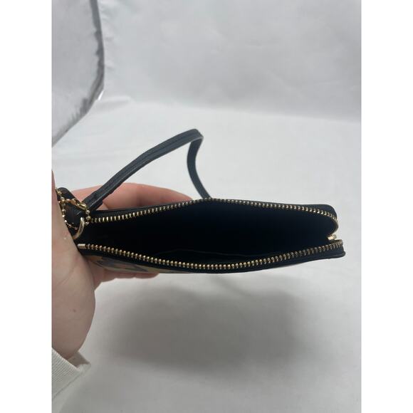 Coach Tan & Black Ocelot Print Coated Canvas Wristlet - Picture 8 of 11